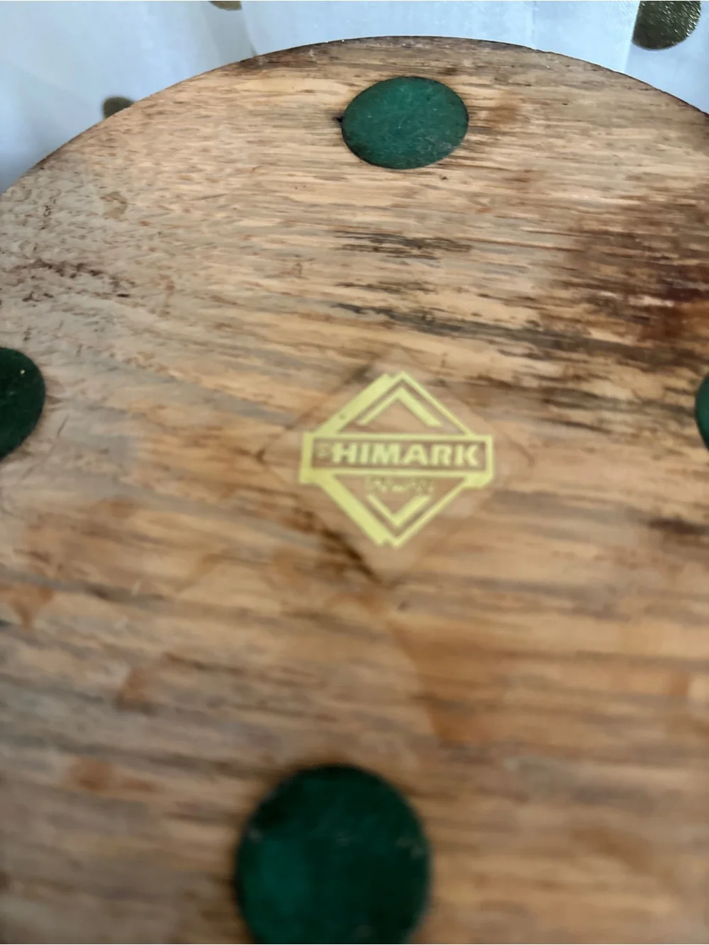 Vintage Himark Green Marble Stone Coaster Set with Wooden Holder